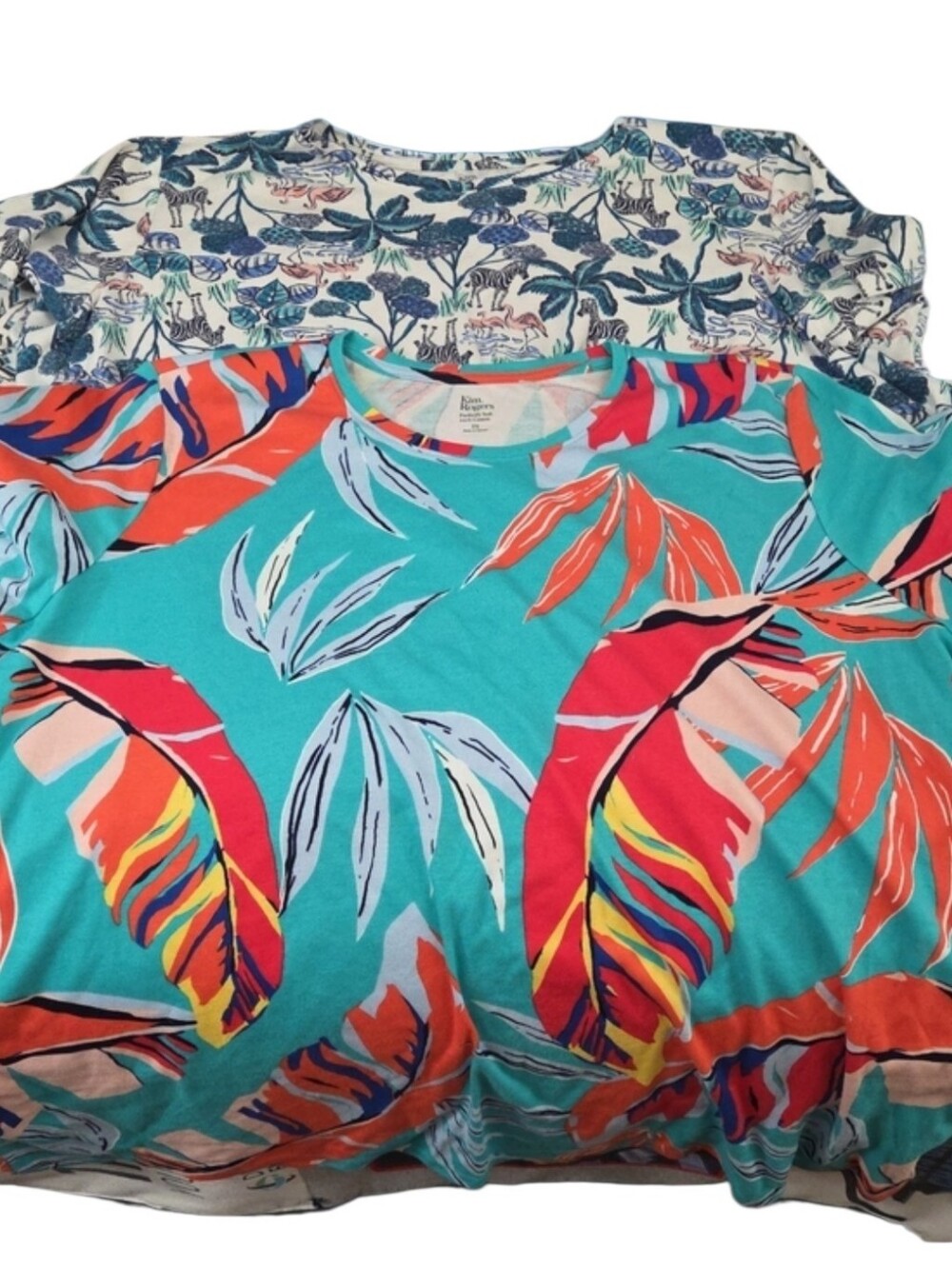 Two Kim Rogers Patterned Short Sleeve Tee
